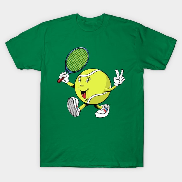Tennis Ball Mascot T-Shirt by Black Tee Inc
